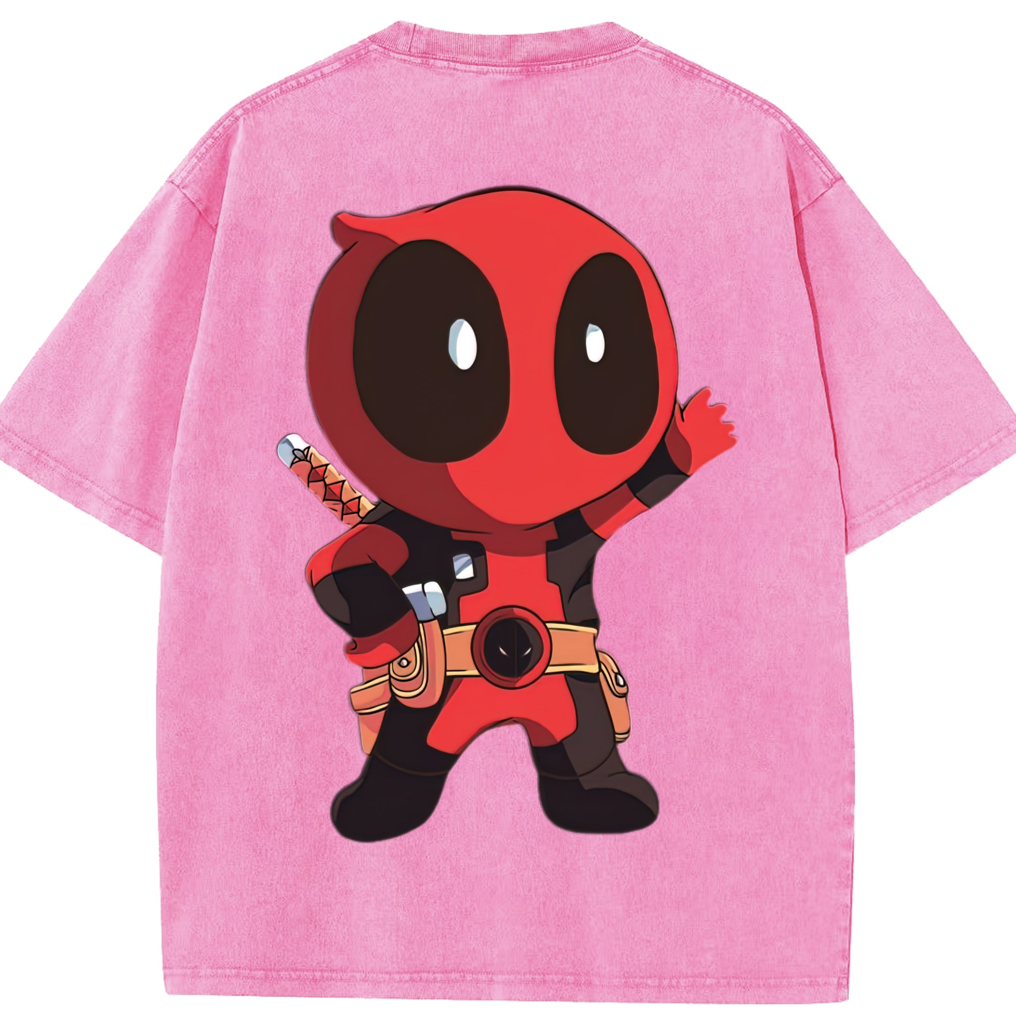 （画像用） Deadpool デッドプール 綿100% ヴィンテージ風 半袖Tシャツ（背面プリント）